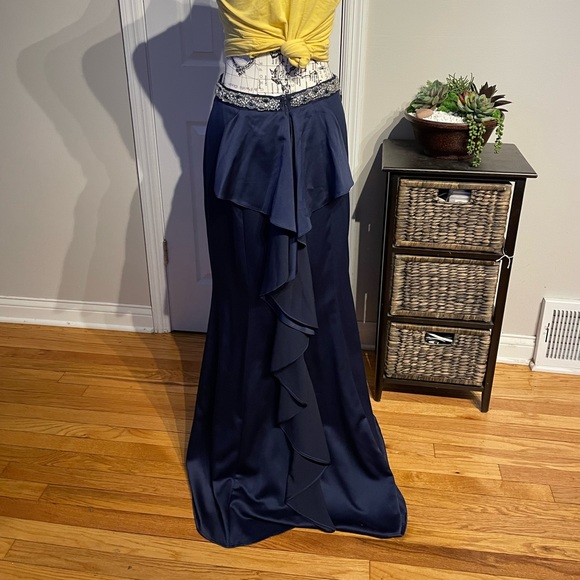 Sequin Heart Vintage y2k Embellish Mermaid Trumpet Crystal Beads Cascade Draped - Picture 4 of 10